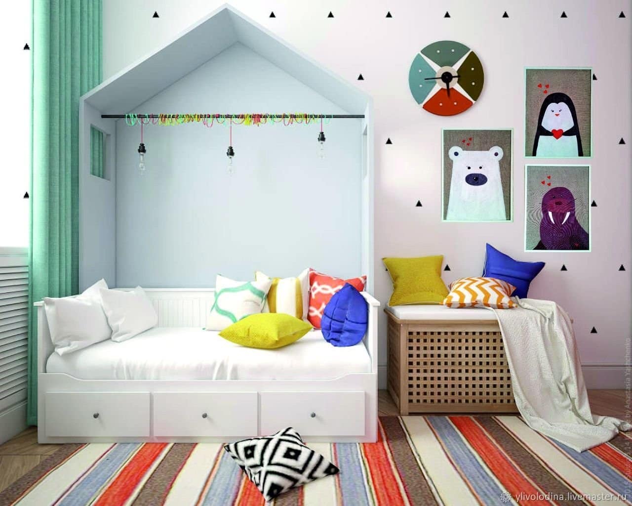кровать в интерьере детской комнаты