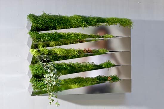 Дизайнерское "цветущее" зеркало с настоящей травой на поверхности