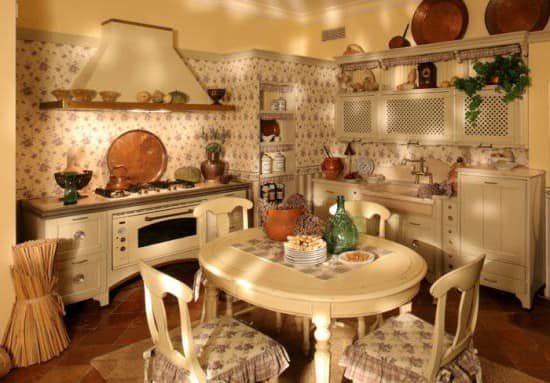 Кухня и столовая в стиле кантри прованс