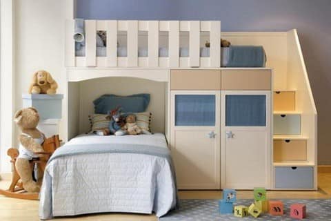 Компактная детская комната для двух мальчиков