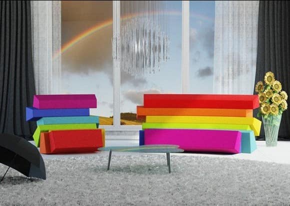 Оригинальный многоцветный диван