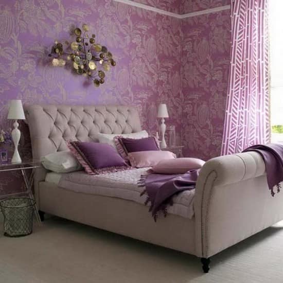 Фиолетовая спальня в нежных тонах