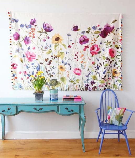 Текстильная картина с цветами - зовем весну в наш дом