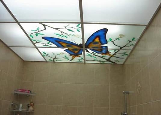 Подвечной потолок в ванной - подсветка изнутри