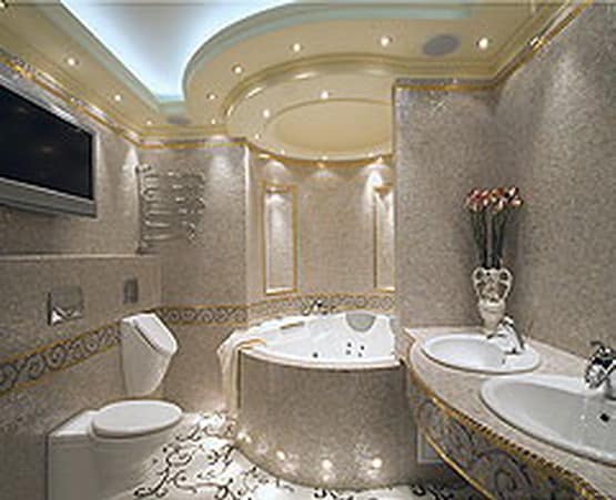Декоративное и функциональное освещение ванной комнаты