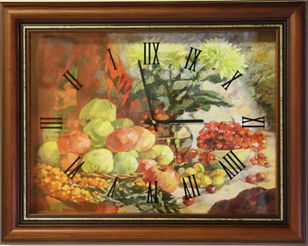 Часы-натюрморт, идеальны для кухни в стиле кантри