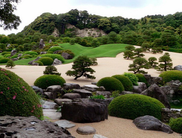 Мхи в японском саду камней