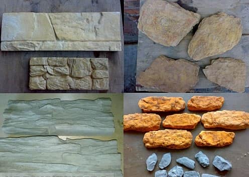 Искусственный камень может быть изготовлен из гипса или из бетона