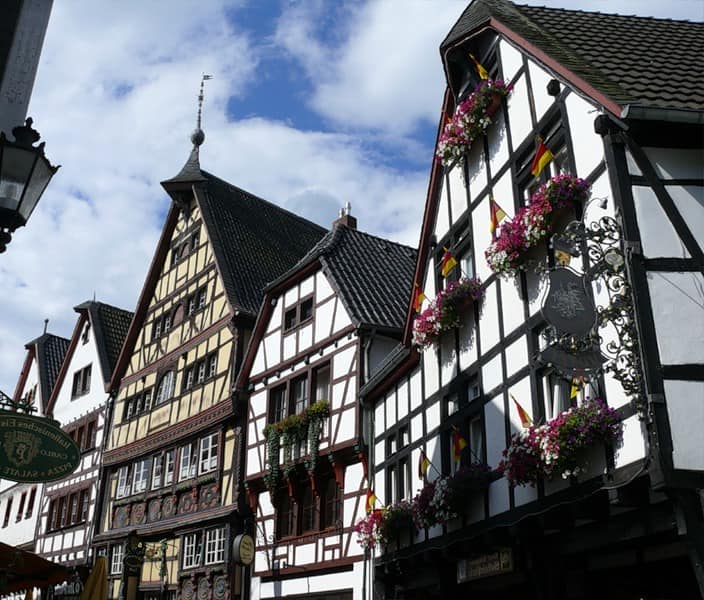 Типичные для Германии и Франции средневековые каркасные дома