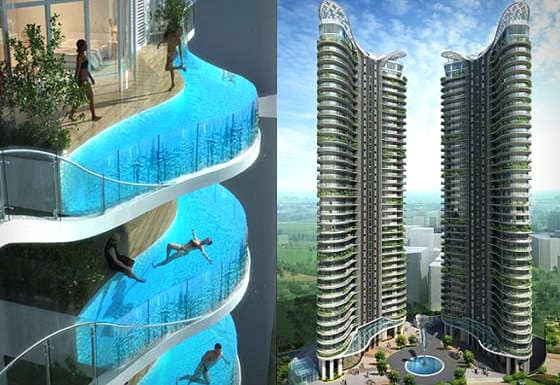 Бассейн-балкон появился впервые в гостиничном комплексе в Мумбае