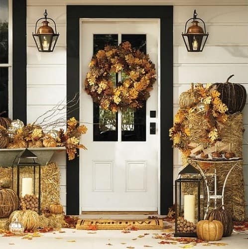 Осенний декор дома из листьев и даров природы