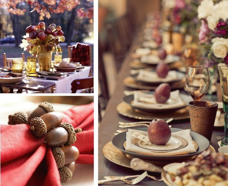 Орехи и желуди для декора осеннего праздничного стола