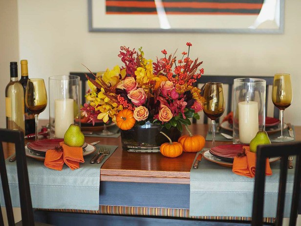 Осенняя сервировка стола - фото