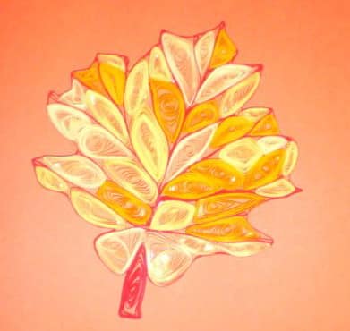 Осенний кленовый лист в технике квиллинг