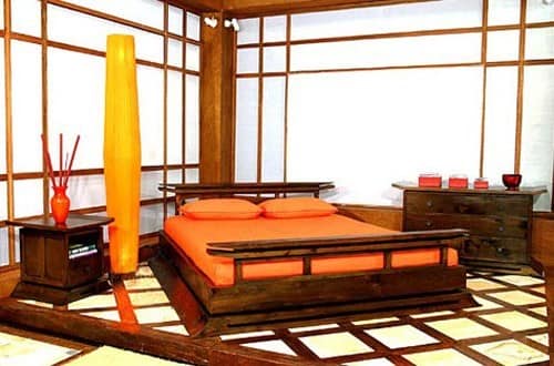 Спальня европейской квартиры в японском стиле