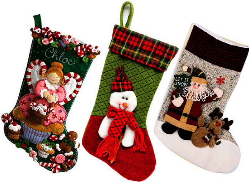 Поделки: Новогодние чулки и сапожки для Санта Клауса (28 фото)