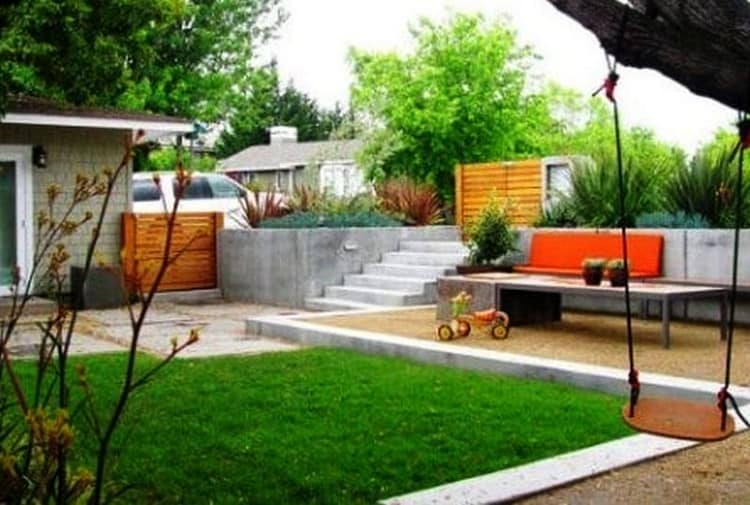 Дизайн двора загородного частного дома - идеи для садового участка (41 фото)
